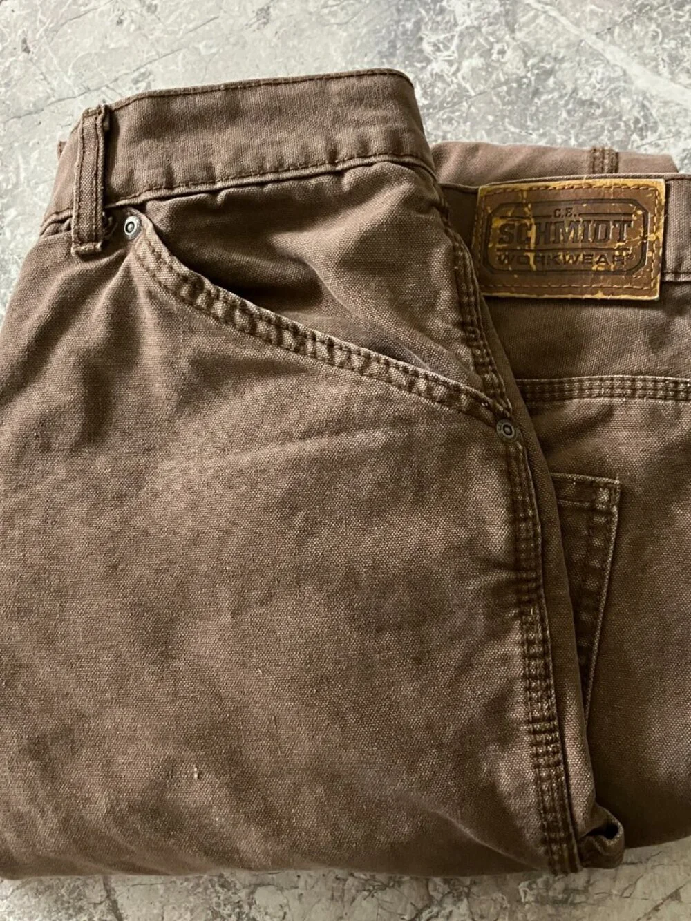 C.E. Schmidt Pant Mens 36X34 Brown Cotton Carpenter Straight Utility Workwear.